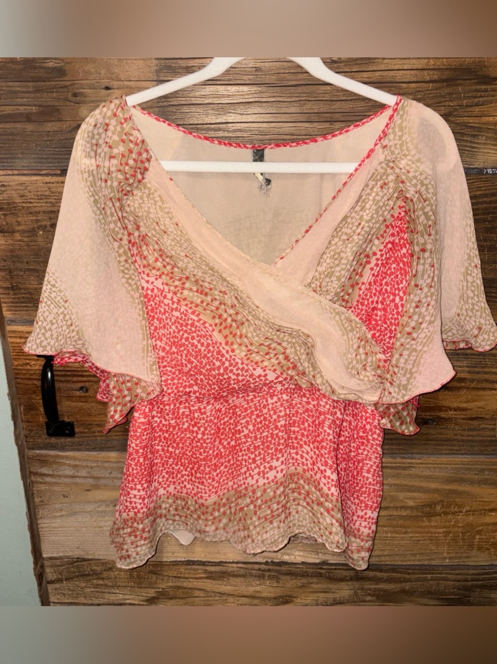 100% Silk Y2K Blouse with Ruffled Sleeves